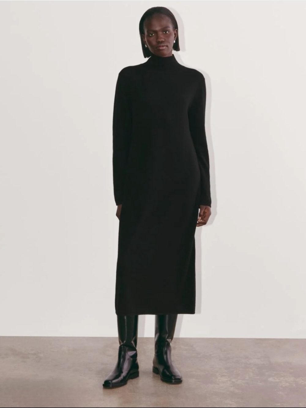 COS Long Wool-Knit Dress Size L